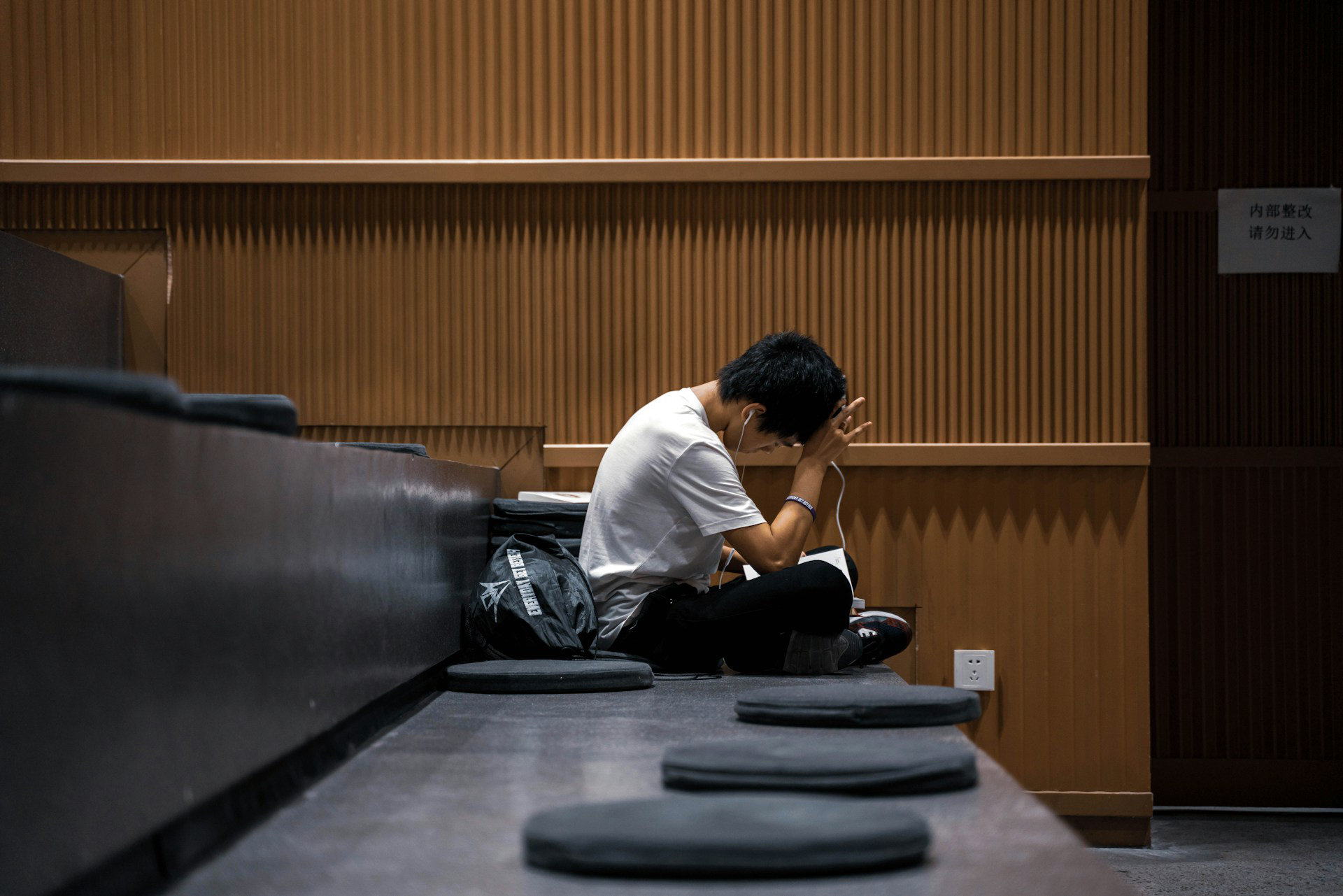 Student studying for an exam